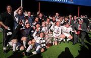 7 April 2002; The Dundalk team celebrate after the FAI Carlsberg Senior Challenge Cup Final match between Bohemians and Dundalk at Tolka Park in Dublin. Photo by Pat Murphy/Sportsfile