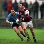 31 March 2002; Tomás Meehan of Galway in action against Ray Cosgrave of Dublin during the Allianz Football League Division 1A Round 7 match between Galway and Dublin at St Jarlath's Park in Tuam, Galway. Photo by Damien Eagers/Sportsfile