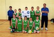 12 August 2001; The Ireland mini-basketball team at the European Basketball Mini-Jamboree at the The Kings Hospital in Dublin. Photo by Brendan Moran/Sportsfile
