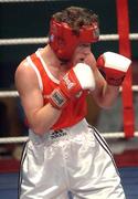 22 February 2002; John Duddy of Ring, Derry, during the Light Middle Weight Final against Andrew Gibson of Larne, Antrim, during the National Senior Boxing Championships 2002 at The National Stadium in Dublin. Photo by Damien Eagers/Sportsfile