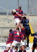 13 April 2002; Andy Wood of Clontarf takes the ball in the lineout from Tom Hayes of Shannon during the AIB All Ireland League Division 1 Semi-Final match between Shannon and Clontarf at Thomond Park in Limerick. Photo by Matt Browne/Sportsfile