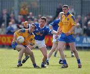 14 April 2002; John Hanly of Roscommon in action against Finbar O'Reilly of Cavan during the Allianz National Football League Semi-Final match between Cavan and Roscommon at Cusack Park in Mullingar, Westmeath. Photo by Aoife Rice/Sportsfile