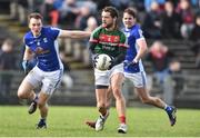 19 March 2017; Tom Parsons of Mayo in action against Gearoid McKiernan of Cavan during the Allianz Football League Division 1 Round 5 match between Mayo and Cavan at Elverys MacHale Park in Castlebar, Co Mayo. Photo by David Maher/Sportsfile