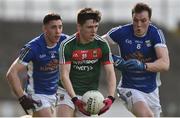 19 March 2017; Fergal Boland of Mayo in action against Geraoid McKiernan and Killian Brady of Cavan during the Allianz Football League Division 1 Round 5 match between Mayo and Cavan at Elverys MacHale Park in Castlebar, Co Mayo. Photo by David Maher/Sportsfile