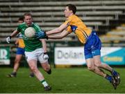 19 March 2017; Kevin Harnett of Clare in action against Darryl Keenan of Fermanagh during the Allianz Football League Division 2 Round 5 match between Fermanagh and Clare at Brewster Park in Enniskillen, Co Fermanagh. Photo by Oliver McVeigh/Sportsfile
