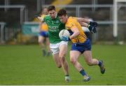 19 March 2017; Keelan Sexton of Clare in action against Eóin Donnelly of Fermanagh during the Allianz Football League Division 2 Round 5 match between Fermanagh and Clare at Brewster Park in Enniskillen, Co Fermanagh. Photo by Oliver McVeigh/Sportsfile