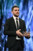 19 March 2017; Robbie Brady is presented with the International Goal of the Year during the Three FAI International Soccer Awards at RTE Studios in Donnybrook, Dublin. Photo by Brendan Moran/Sportsfile