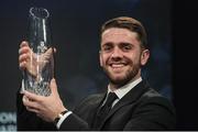 19 March 2017; Senior International Player of the Year Robbie Brady with his award after the Three FAI International Soccer Awards at RTE Studios in Donnybrook, Dublin. Photo by Brendan Moran/Sportsfile