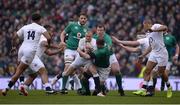 18 March 2017; Mike Brown of England is tackled by Donnacha Ryan of Ireland during the RBS Six Nations Rugby Championship match between Ireland and England at the Aviva Stadium in Lansdowne Road, Dublin. Photo by Sam Barnes/Sportsfile