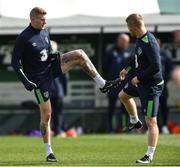 20 March 2017; James McClean, left, and Daryl Horgan of Republic of Ireland during squad training at FAI National Training Centre in Abbotstown Co. Dublin. Photo by David Maher/Sportsfile