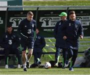 20 March 2017; James McClean, left, and Kevin Doyle of Republic of Ireland during squad training at FAI National Training Centre in Abbotstown Co. Dublin. Photo by David Maher/Sportsfile
