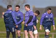 20 March 2017; Munster players, from left, Dave Kilcoyne, Niall Scannell, and Stephen Archer in conversation during squad training at the University of Limerick in Limerick. Photo by Diarmuid Greene/Sportsfile