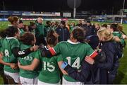 17 March 2017; Ireland head coach Tom Tierney with his players after the RBS Women's Six Nations Rugby Championship match between Ireland and England at Donnybrook Stadium in Donnybrook, Dublin. Photo by Matt Browne/Sportsfile