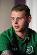 29 August 2011; Republic of Ireland's Mark Connolly during a press conference ahead of their UEFA Under 21 European Championship 2013 Qualifier against Hungary on Thursday. Republic of Ireland Under 21 Press Conference, Clarion Hotel, Sligo. Picture credit: Oliver McVeigh / SPORTSFILE