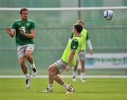 29 August 2011; Republic of Ireland's Liam Lawrence  in action against Stephen Ward during squad training ahead of their EURO 2012 Championship Qualifier against Slovakia on Friday. Republic of Ireland Squad Training, Gannon Park, Malahide. Picture credit: David Maher / SPORTSFILE