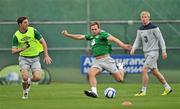 29 August 2011; Republic of Ireland's Liam Lawerence in action against Stephen Ward, left, during squad training ahead of their EURO 2012 Championship Qualifier against Slovakia on Friday. Republic of Ireland Squad Training, Gannon Park, Malahide. Picture credit: David Maher / SPORTSFILE