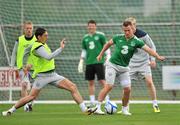 29 August 2011; Republic of Ireland's Keith Andrews, left in action against Simon Cox during squad training ahead of their EURO 2012 Championship Qualifier against Slovakia on Friday. Republic of Ireland Squad Training, Gannon Park, Malahide. Picture credit: David Maher / SPORTSFILE