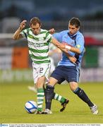 29 August 2011; Pat Sullivan, Shamrock Rovers, in action against Graham Rusk, UCD. FAI Ford Cup Fourth Round, Shamrock Rovers v UCD, Tallaght Stadium, Tallaght, Co. Dublin. Picture credit: Barry Cregg / SPORTSFILE