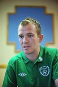 29 August 2011; Republic of Ireland's Glenn Whelan during a players mixed zone ahead of their EURO 2012 Championship Qualifier against Slovakia on Friday. Republic of Ireland Player Mixed Zone, Grand Hotel, Malahide. Picture credit: David Maher / SPORTSFILE