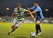 29 August 2011; Pat Sullivan, Shamrock Rovers, in action against Graham Rusk, UCD. FAI Ford Cup Fourth Round, Shamrock Rovers v UCD, Tallaght Stadium, Tallaght, Co. Dublin. Picture credit: Barry Cregg / SPORTSFILE