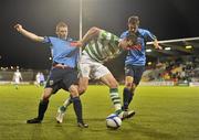 29 August 2011; Ciaran Kilduff, Shamrock Rovers, in action against Daniel Ledwith, left, and David O'Connor, UCD. FAI Ford Cup Fourth Round, Shamrock Rovers v UCD, Tallaght Stadium, Tallaght, Co. Dublin. Picture credit: Barry Cregg / SPORTSFILE