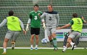 30 August 2011; Republic of Ireland's Richard Dunne in action during squad training ahead of their EURO 2012 Championship Qualifier against Slovakia on Friday. Republic of Ireland Squad Training, Gannon Park, Malahide. Picture credit: David Maher / SPORTSFILE