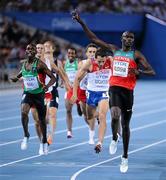 30 August 2011; David Lekuta Rudisha, Kenya, celebrates winning the Men's 800m Final event, in a time of 1:43.91. IAAF World Championships - Day 4, Daegu Stadium, Daegu, Korea. Picture credit: Stephen McCarthy / SPORTSFILE