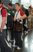 30 August 2011; Ireland's Brian O'Driscoll at Dublin Airport prior to departure for New Zealand for the 2011 Rugby World Cup. Ireland Rugby Squad Departure, Dublin Airport, Dublin. Picture credit: Pat Murphy / SPORTSFILE