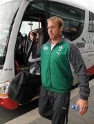30 August 2011; Ireland's Stephen Ferris on arrival at Dublin Airport prior to departure for New Zealand for the 2011 Rugby World Cup. Ireland Rugby Squad Departure, Dublin Airport, Dublin. Picture credit: Pat Murphy / SPORTSFILE