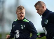21 March 2017; Daryl Horgan, left, and James McClean of Republic of Ireland during squad training at FAI National Training Centre, in Abbotstown, Co. Dublin. Photo by David Maher/Sportsfile
