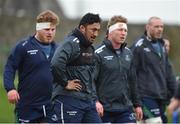 21 March 2017; Finlay Bealham, Bundee Aki, and Tom McCartney during Connacht Rugby squad training at The Sportsground in Galway. Photo by Diarmuid Greene/Sportsfile