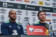 22 March 2017; Darren Randolph, left, and Jeff Hendrick of Republic of Ireland during a press conference at the FAI National Training Centre in Abbotstown, Co Dublin. Photo by David Maher/Sportsfile