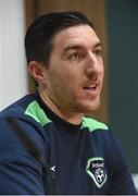 22 March 2017; Stephen Ward of Republic of Ireland during a press conference at the FAI National Training Centre in Abbotstown, Co Dublin.  Photo by David Maher/Sportsfile