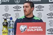 22 March 2017; Stephen Ward of Republic of Ireland during a press conference at the FAI National Training Centre in Abbotstown, Co Dublin. Photo by David Maher/Sportsfile