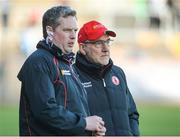 12 March 2017; Tyrone manager Mickey Harte, right, along with assistant manager Gavin Devlin during the Allianz Football League Division 1 Round 3 Refixture match between Tyrone and Cavan at Healy Park in Omagh, Co. Tyrone. Photo by Oliver McVeigh/Sportsfile