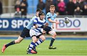 22 March 2017; Adam Dixon of Blackrock College in action against Chris Cosgrave of St. Michaels College during the Bank of Ireland Leinster Schools Junior Cup Final match between St. Michaels College and Blackrock College at Donnybrook Stadium in Donnybrook, Dublin. Photo by Matt Browne/Sportsfile