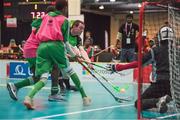 22 March 2017; Team Ireland's John Paul Shaw, a member of Shoot’n’Stars Special Olympics Club, from Longford Town, Co. Longford in action against Cote d'Ivoire during a quarter final in the Floorball Competition at the Floorball quarter final game Ireland '2' v Cote d'Ivoire at the 2017 Special Olympics World Winter Games in the Messe Graz Center, Graz, Austria. Photo by Ray McManus/Sportsfile