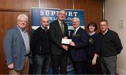 17 March 2017; Lúthchleas Gael Aogán Ó Fearghail presents Brendan Roddy, Fran Cullen, Colum Cronin, Ann Ryan and Paul Kehoe from Na Fianna, Dublin, who won &quot;Highest sellers in Leinster&quot; during the presentation of prizes to the winners of the GAA National Club Draw at Croke Park in Dublin. Uachtarán Chumann Lúthchleas Gael Aogán Ó Fearghail Photo by Ray McManus/Sportsfile