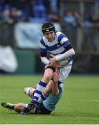 22 March 2017; Adam Dixon of Blackrock College is tackled by Oscar Hurley of St. Michaels College during the Bank of Ireland Leinster Schools Junior Cup Final match between St. Michaels College and Blackrock College at Donnybrook Stadium in Donnybrook, Dublin. Photo by Matt Browne/Sportsfile