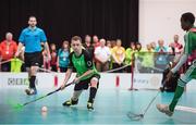22 March 2017; Team Ireland's Thomas Caulfield, a member of Stewartscare Special Olympics Club, from Ballyfermot, Dublin, in action against Cote d'Ivoire during a quarter final in the Floorball Competition at the Floorball quarter final game Ireland '2' v Cote d'Ivoire at the 2017 Special Olympics World Winter Games in the Messe Graz Center, Graz, Austria. Photo by Ray McManus/Sportsfile