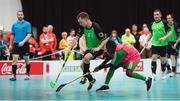 22 March 2017; Team Ireland's Thomas Caulfield, a member of Stewartscare Special Olympics Club, from Ballyfermot, Dublin, in action against Cote d'Ivoire during a quarter final in the Floorball Competition at the Floorball quarter final game Ireland '2' v Cote d'Ivoire at the 2017 Special Olympics World Winter Games in the Messe Graz Center, Graz, Austria. Photo by Ray McManus/Sportsfile