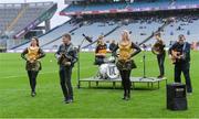 17 March 2017; Liam O'Connor and his band perform at half-time during the AIB GAA Football All-Ireland Senior Club Championship Final match between Dr. Crokes and Slaughtneil at Croke Park in Dublin.   Photo by Piaras Ó Mídheach/Sportsfile