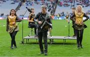 17 March 2017; Liam O'Connor and his band perform at half-time during the AIB GAA Football All-Ireland Senior Club Championship Final match between Dr. Crokes and Slaughtneil at Croke Park in Dublin.   Photo by Piaras Ó Mídheach/Sportsfile