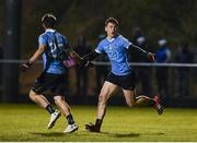 22 March 2017; Con O'Callaghan, right, of Dublin celebrates with Chris Sallier after scoring his side's first goal during the EirGrid Leinster GAA Football U21 Championship Semi-Final match between Longford and Dublin at Lakepoint Park in Mullingar, Co Westmeath. Photo by David Maher/Sportsfile