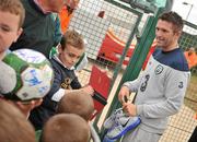 31 August 2011; Republic of Ireland captain Robbie Keane signs autographs at the end of squad training ahead of their EURO 2012 Championship Qualifier against Slovakia on Friday. Republic of Ireland Squad Training, Gannon Park, Malahide. Picture credit: David Maher / SPORTSFILE
