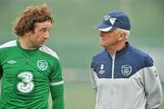 31 August 2011; Republic of Ireland's Stephen Hunt with manager Giovanni Trapattoni during squad training ahead of their EURO 2012 Championship Qualifier against Slovakia on Friday. Republic of Ireland Squad Training, Gannon Park, Malahide. Picture credit: David Maher / SPORTSFILE
