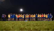 22 March 2017; Roscommon players stand for the National Anthem before the EirGrid Connacht GAA Football U21 Championship Semi-Final match between Roscommon and Sligo at St. Brigids GAA Club Kiltoom in Roscommon. Photo by Piaras Ó Mídheach/Sportsfile