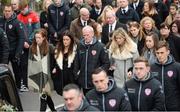 23 March 2017; Lexie McBride, Ryan's father, in attendance at the funeral of Ryan McBride, the late Derry City captain who passed away suddenly at the age of 27, at St Columba's Church in Derry. Photo by Oliver McVeigh / Sportsfile
