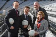 23 March 2017; In attendance at the &quot;Moving Well - Being Well&quot; project launch at Croke Park in Dublin are, from left, Ger O'Connor, Games Manager for Dublin GAA, Dr Johann Issartel, Lecturer at School of Health and Human Performance, DCU, Professor Noel O'Connor, Deputy Director of Insight Centre for Data Analytics at DCU and Dr Sarahjane Belton, Lecturer at School of Health and Human Performance, DCU. Just 11% of Irish teens have mastered fundamental movements that they should have mastered by the age of 6. The Insight Centre for Data Analytics along with The GAA, Dublin City University and Dublin GAA today launched &quot;Moving Well - Being Well&quot; - the largest project of its kind globally - which aims to tackle this potential catastrophe. Photo by Sam Barnes/Sportsfile