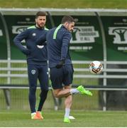 23 March 2017; Robbie Brady, right, and Shane LongS of the Republic of Ireland during squad training at the FAI National Training Centre in Abbotstown, Co Dublin. Photo by Matt Browne/Sportsfile